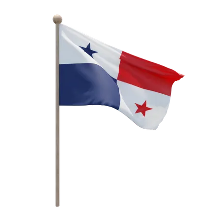 Panama Flagpole 3D Illustration