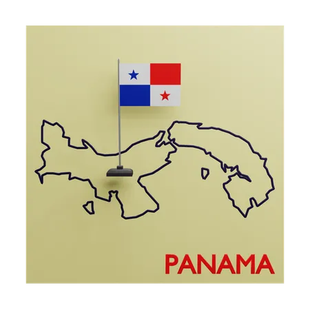 Panama Map  3D Icon