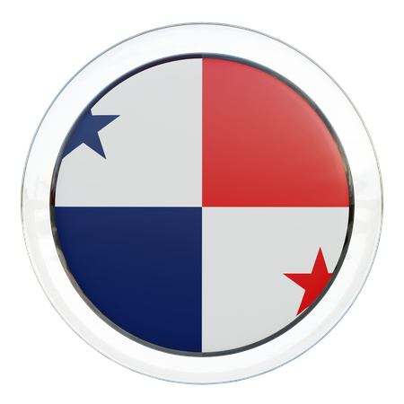 Panama Round Flag  3D Icon