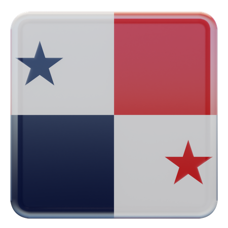 Panama Square Flag 3D Icon
