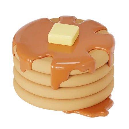 Pancake With Melted Maple Syrup 3D Icon