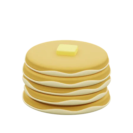 3 D Object Rendering Of Stack Of Pancake Icon Isolated Food Brakefast 3D Illustration
