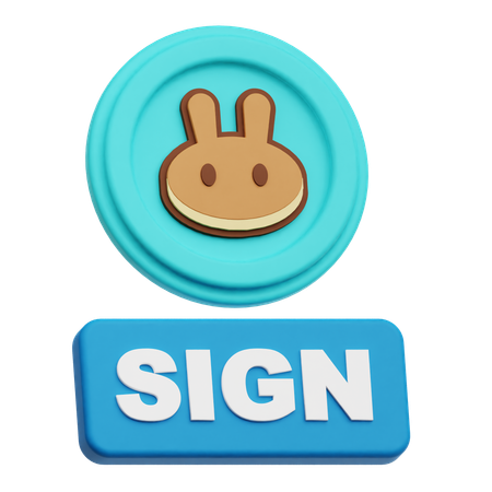 Pancakeswap Sign  3D Icon