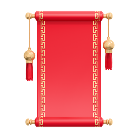 Pancarta enrollable china  3D Icon