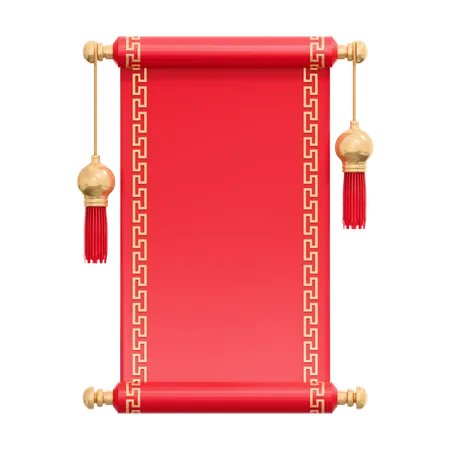 Pancarta enrollable china  3D Icon