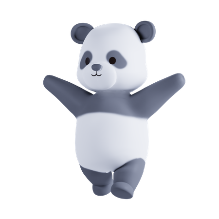 Panda agitando las manos  3D Illustration