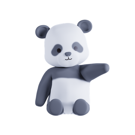 Panda agitant la main  3D Illustration