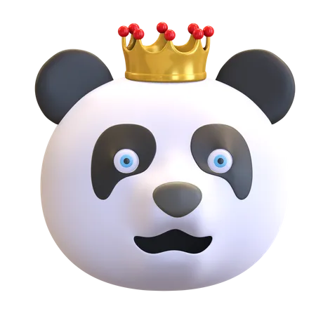 Panda con corona  3D Emoji