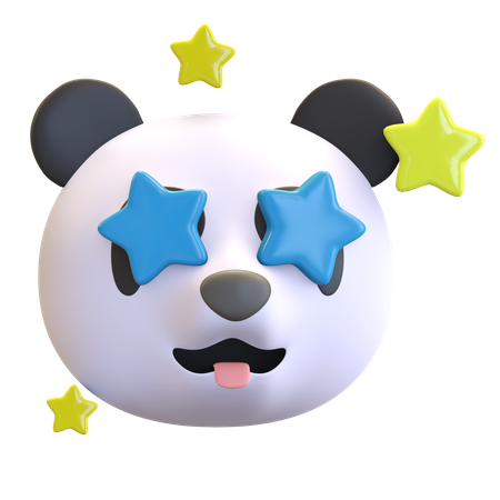 Panda con estrella en el ojo  3D Emoji