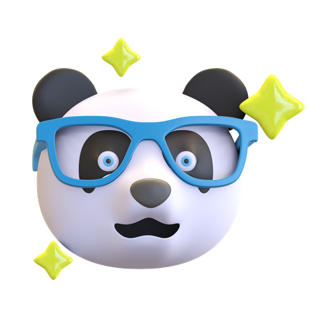 Panda con gafas divertidas  3D Emoji