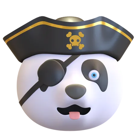 Panda con sombrero de pirata  3D Emoji