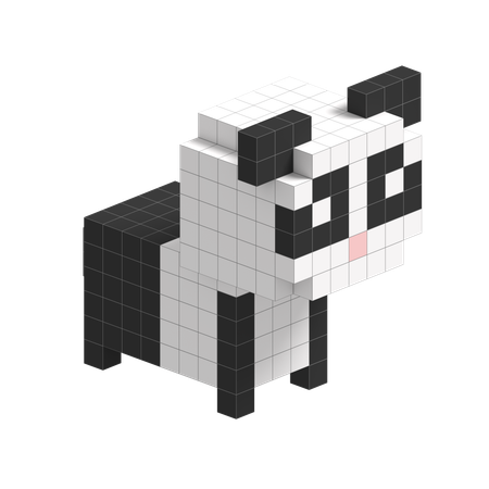 Panda Cute Voxel Art  3D Icon