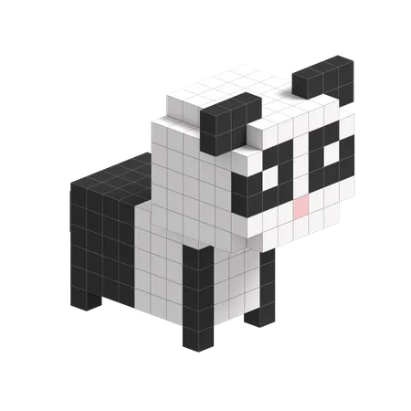 Panda Cute Voxel Art  3D Icon