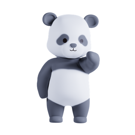 Panda denkt etwas  3D Illustration