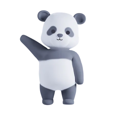 Panda diga olá  3D Illustration