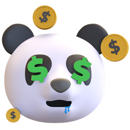 Cara de dinheiro panda  3D Emoji