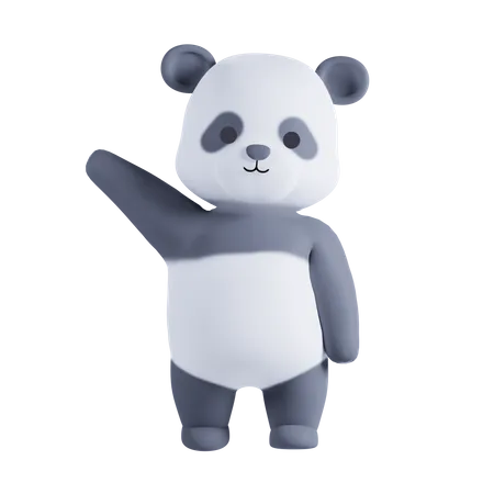 Panda dit bonjour  3D Illustration