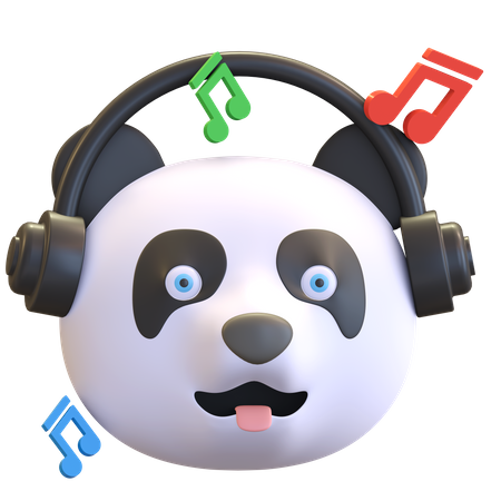 Panda escuchando musica  3D Emoji