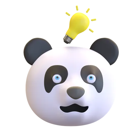 Panda get an idea 3D Illustration