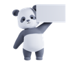 3d panda hold placard emoji