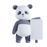 panda holding board 3d images