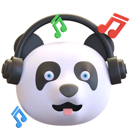 Panda ouvindo música  3D Emoji