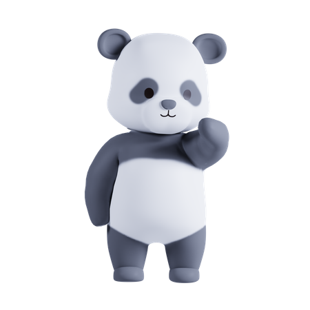 Panda pensando em algo  3D Illustration