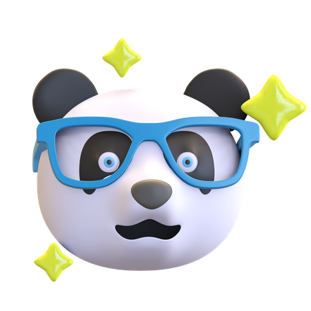 Panda portant des lunettes drôles  3D Emoji