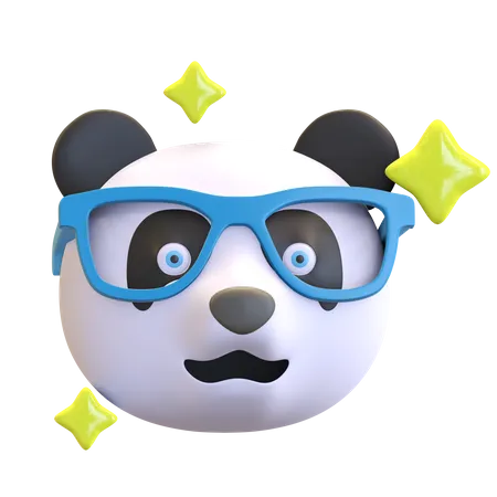 Panda portant des lunettes drôles  3D Emoji