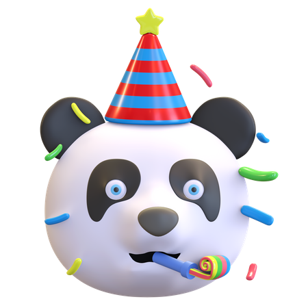 Panda portant un chapeau de fête  3D Emoji