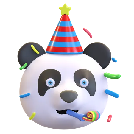 Panda portant un chapeau de fête  3D Emoji