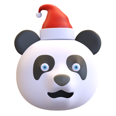Panda portant un chapeau de Noël  3D Emoji