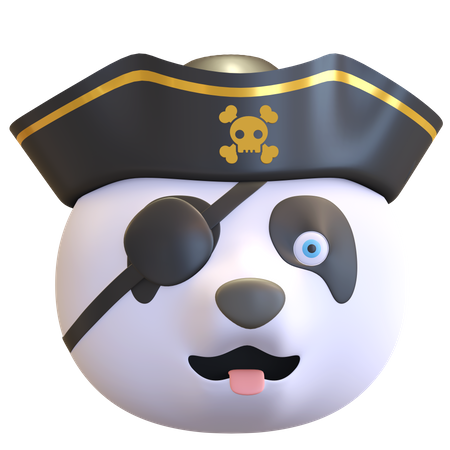 Panda portant un chapeau de pirate  3D Emoji