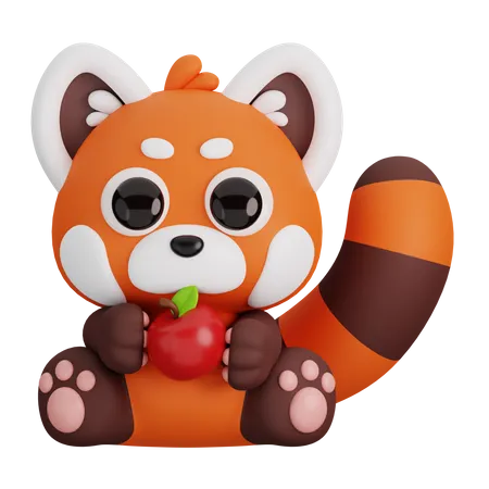 Panda rojo  3D Icon