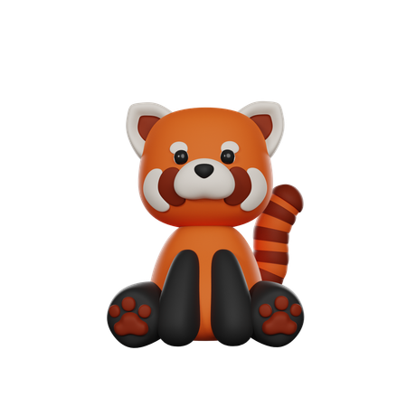 Panda rouge  3D Icon