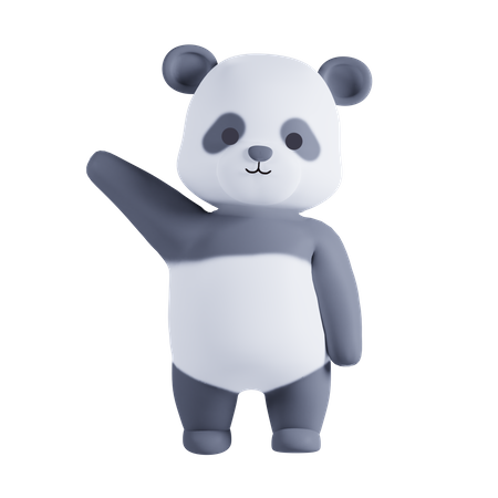 Panda sagt Hallo  3D Illustration