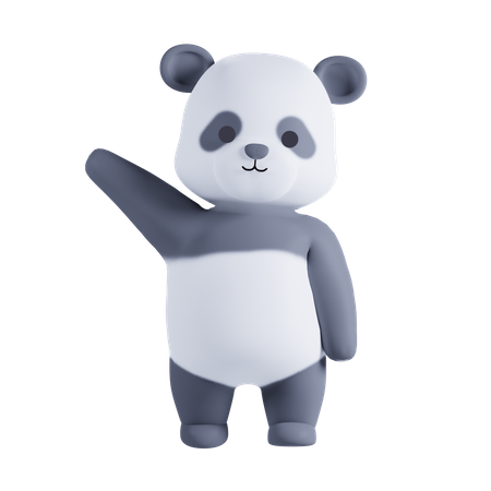 Panda Say Hello 3D Illustration