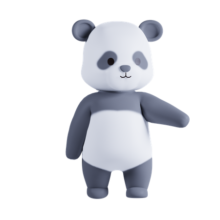 Panda Showing Something 3D Illustration