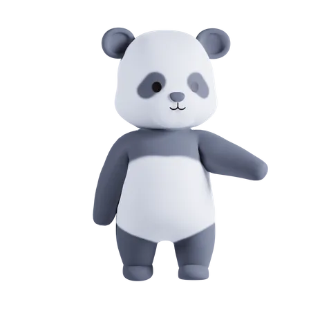 Panda Showing Something  3D Illustration