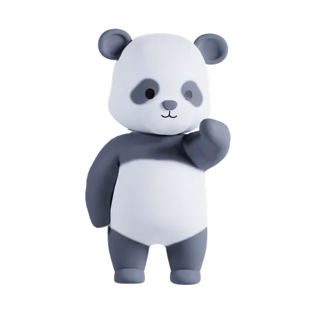 Panda Thinking Something  3D Illustration