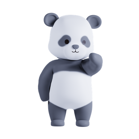 Panda Thinking Something 3D Illustration