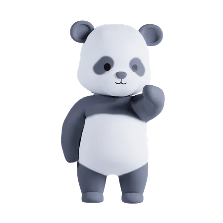 Panda Thinking Something 3D Illustration
