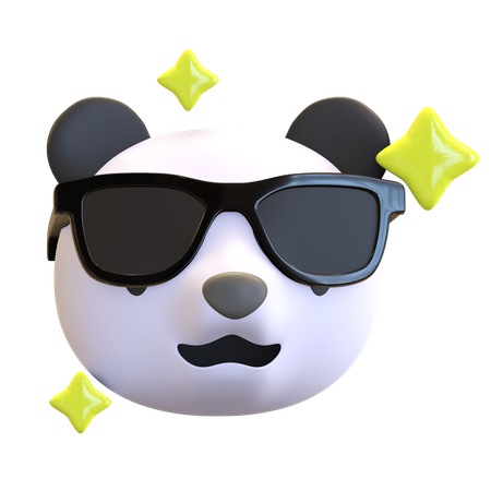 Panda mit schwarzer Brille  3D Emoji