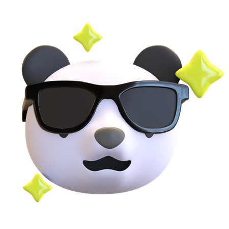 Panda usando óculos pretos  3D Icon