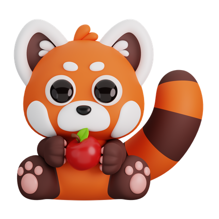 Panda vermelho  3D Icon