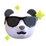 stylish panda 3d illustration