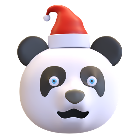 Panda wearing Christmas hat 3D Illustration