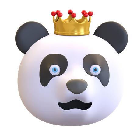 Panda wearing crown 3D Illustration