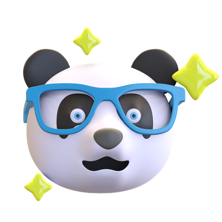 Panda wearing funny glasses 3D Illustration