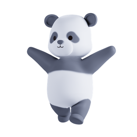 Panda winkt mit den Händen  3D Illustration